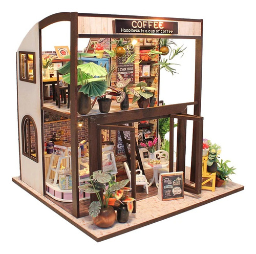 Coffee House Mini Casa Armable Con Caja Exhibidor - Hongda