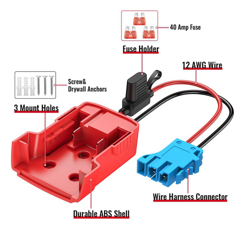 Adaptador Power Wheels Para Batería M18 Con Cable