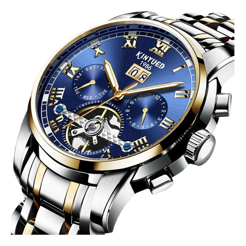 Kinyued Reloj De Oro Automático 30m Lujo Nocturno