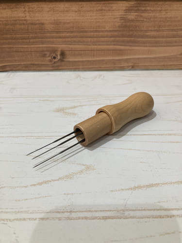 Mango De Madera Con 3 Agujas Intercambiables Para Fieltro
