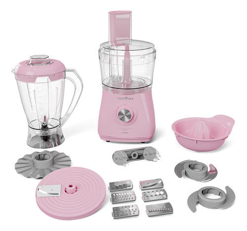 Multiprocessador Britânia Bmp1100rs 12 Em 1 Rosa 1000w 220v