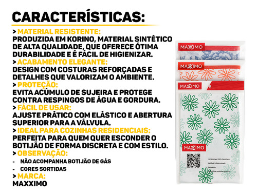 Capa Protetora Para Botijão De Gás Impermeável 13kg Maxximo