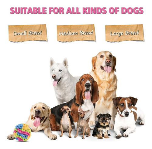 Dongker Pet Snuffle Ball, 5.9/7.9 Peluche Colorido Cachorro
