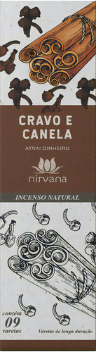 Incenso Natural Cravo E Canela 100% Natural (9 Varetas