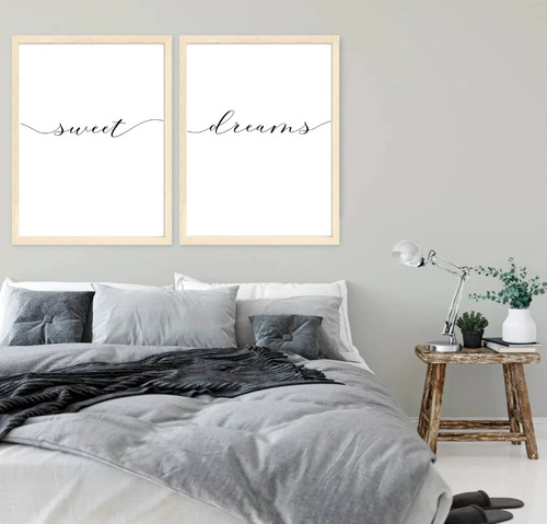 Set X2 Cuadros 53x73 Cm. Decorativos Sweet Dreams Dormitorio