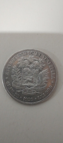 Moneda 5 Bs 1929 Plata