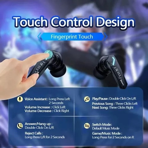 Thinkplus Live Pods GM2 Pro Fone Bluetooth Sem Fio Lenovo Touch Games 5.3