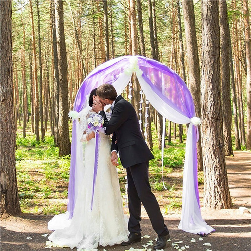 Tela Drapeada De Arco De Boda, Cortinas Transparentes