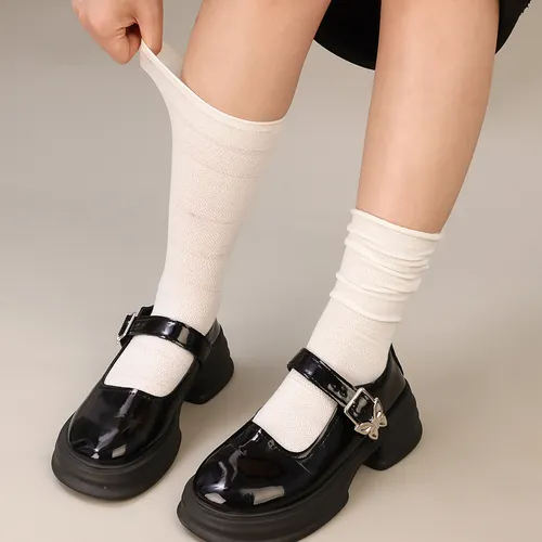 Calcetines De Malla Ahuecados, 2 Pares, Retro, Con Encaje Fl