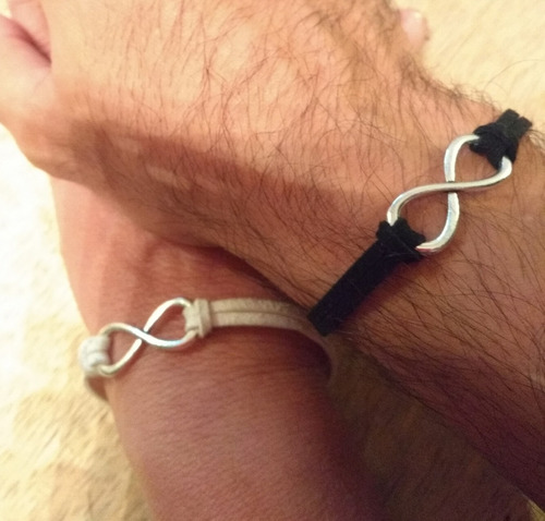 Par Pulseras De Cuero Símbolo Infinito  Pareja Amor Alianza