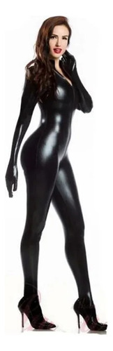 Macacão Feminino De Couro Sintético Sexy De Látex De Pvc Que