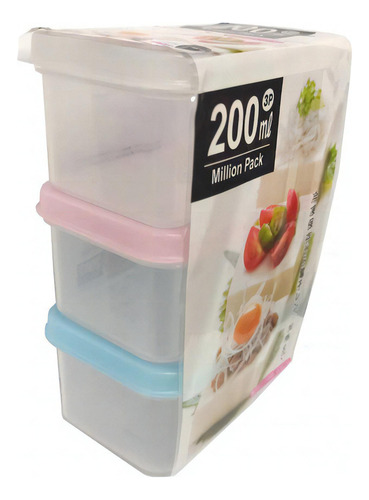 Pote Plástico Com 3pc X 200ml Mod. T Ya-526