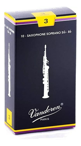 Pack 10 Cañas Saxo Soprano Vandoren Sr203 Tradicional N°3