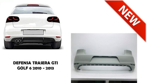 Defensa Golf 6 Gti 2010 2011 2012 2013 Sin Sensor Trasera