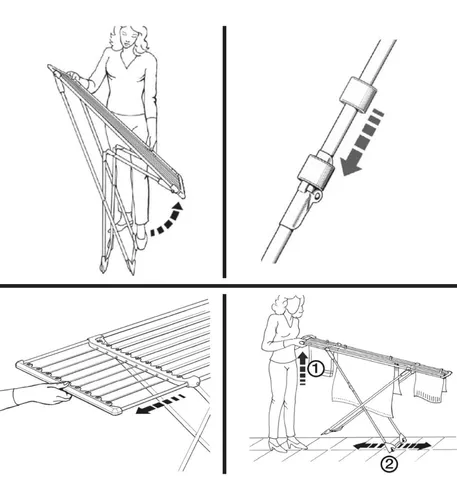 Tendedero Tender Ropa Alas Piso Plegable Aluminio Marca Gimi Hecho