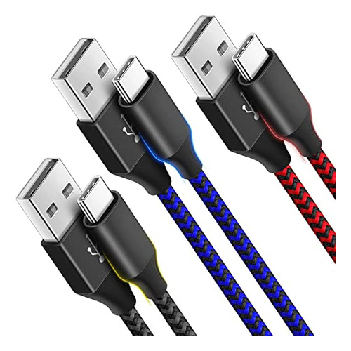 Cable Usb C De 10 Pies  Paquete De 3 Cables De Cargador Usb