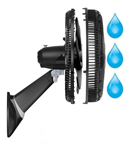 Imagen 4 de 4 de Ventilador de pared Samurai Ultra Silence Force turbo negro con 6 aspas, 18" de diámetro 110 V - 120 V