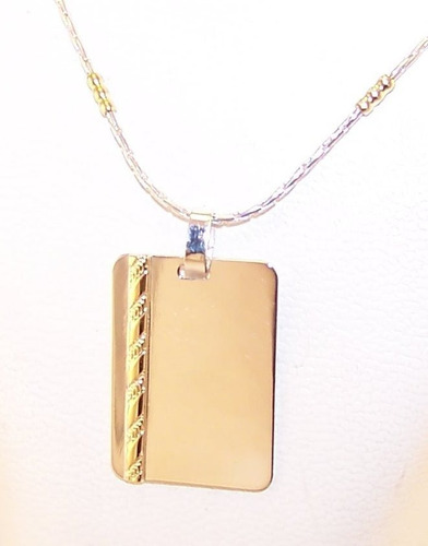 Foto Medalla Plata 925 Y Oro Personalizada Grabada 18x25mm