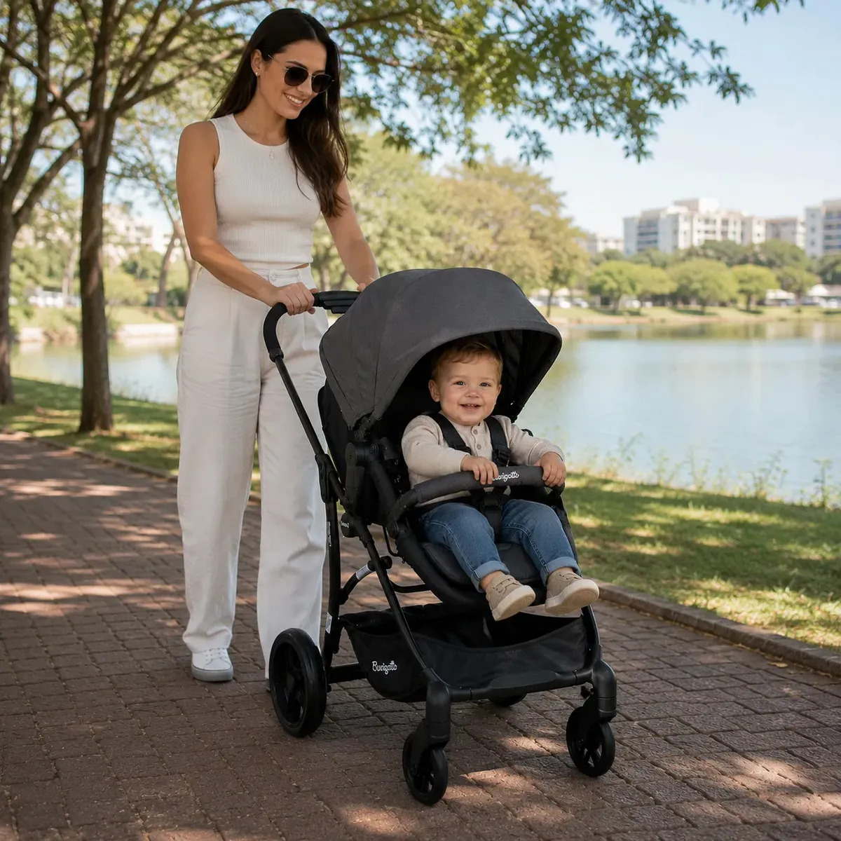 Carrinho de Bebe Moises Passeio Burigotto Convert Dark Grey Carrinho de Bebe Compacto