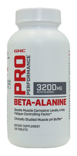 Suplemento Beta Alanine - Gnc Pro 3200mg - 120cápsulas