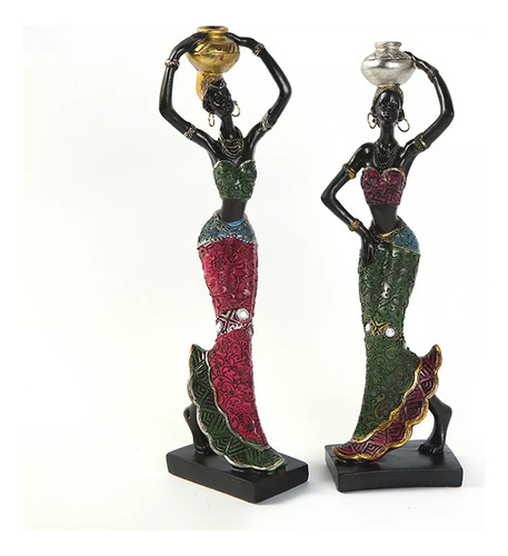 2pc Estatuas De Arte De De Mujer Africana, De Mujer, De Dama