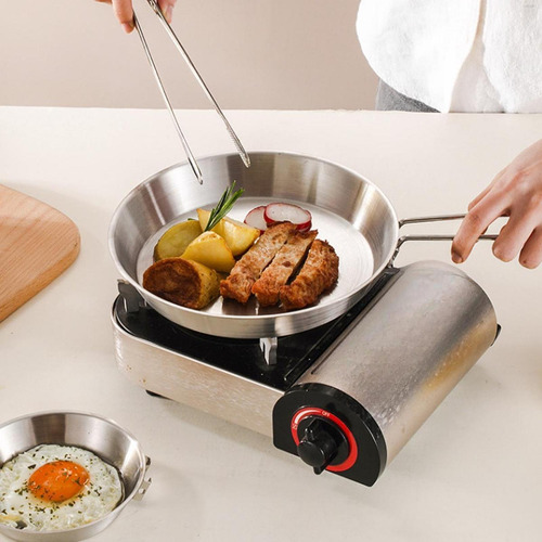 Camping Fry Pan Con Plancha De Cocción Al Aire Libre, 12 Cm