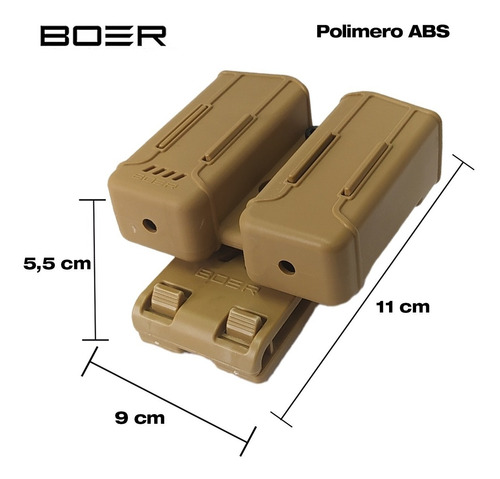 Imagen 4 de 10 de Funda Pistolera Boer Nivel2 Bersa Porta Cargador Doble Univ