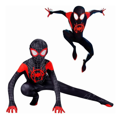 Kids Spiderman Superhero Jumpsuit Miles Morales Costume