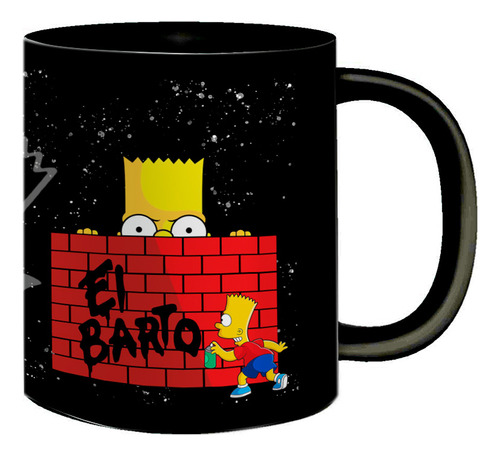 Caneca Porcelana El Barto Wanted Bandido Infame Springfield