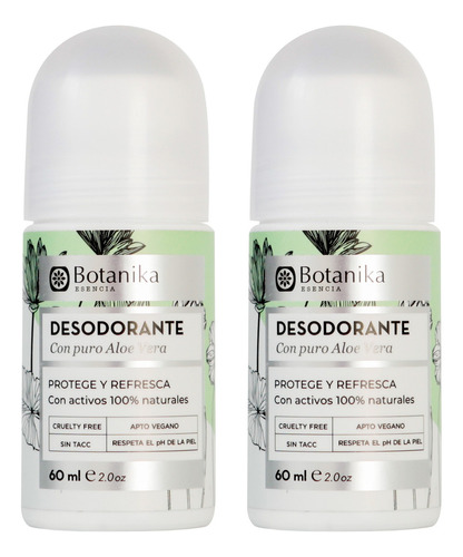 Natier Botanika X2 Desodorante Roll On Aloe Vera Puro 60ml