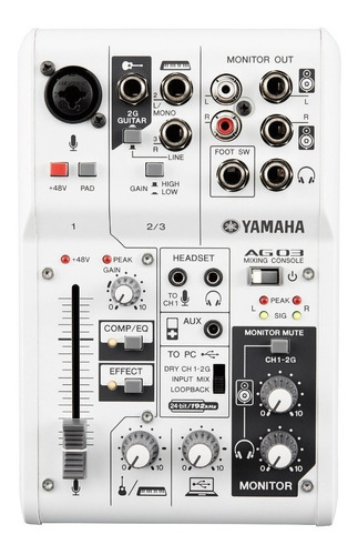 Consola Yamaha Ag03 Mixer Placa Usb 2.0 Efectos Interface