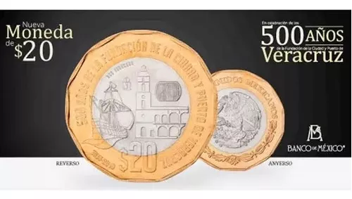 Nuevas Monedas 20 Pesos México Dodecagonales