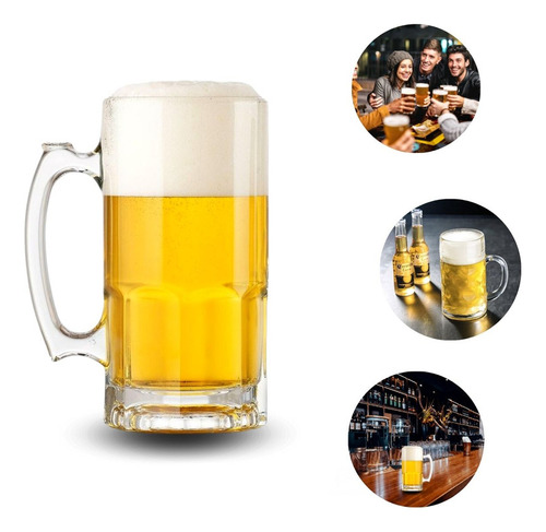 Vaso Para Cervezas Artesanales En Vidrio Premium Jarra