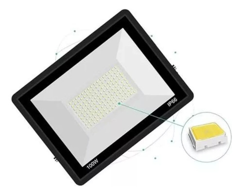 Foco Proyector Led Luz Neutra Cálida O Fría Exterior 100w A+