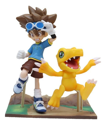 Digimon Figuras Taichi Agumon Con Base