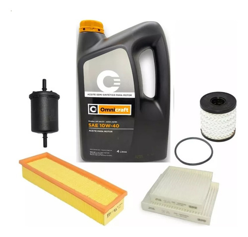 Kit 4 Filtros Original + Aceite Omnicraft Peugeot 2008 Vti