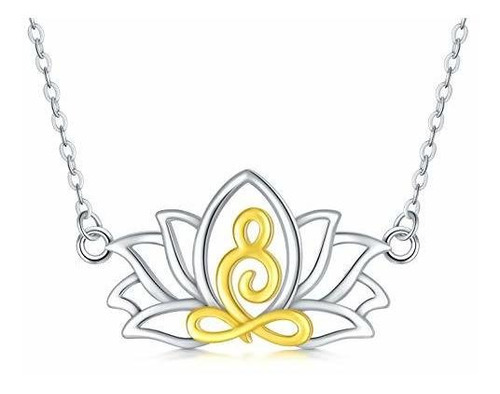 Collar - Lotus Flower Necklace For Women Sterling Silver Yog