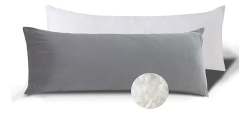 Almohada Corporal Gris Viscoelástica Para Dormir De Lado