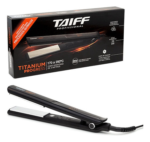 Plancha Taiff Profesional Titanium Progress 170° A 250° Negro