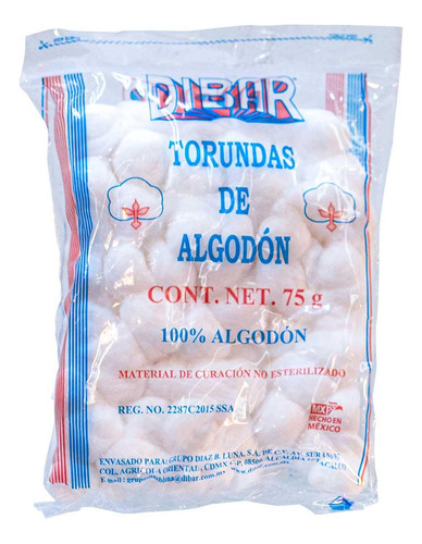 Torunda De Algodón Absorbente No Esterilizado 75g - Dibar