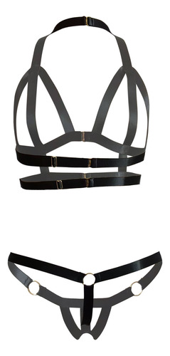 Traje De Lencería De Bikini Ahuecado Con Tirantes Divididos