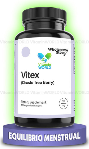 Imagen 1 de 2 de Wholesome Story Vitex Baya De Árbol Casto 500mg 120 Capsulas Sabor Sin Sabor