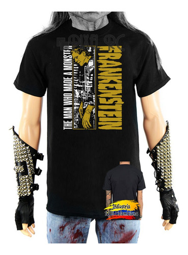 Camiseta Frankenstein Horror Terror Tipo Retro Pixel Rc