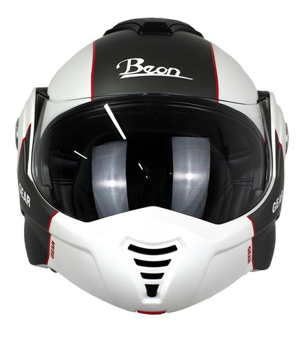 Imagen 5 de 8 de Casco Abatible Para Moto Beon B-702 Skull Titan Blanco