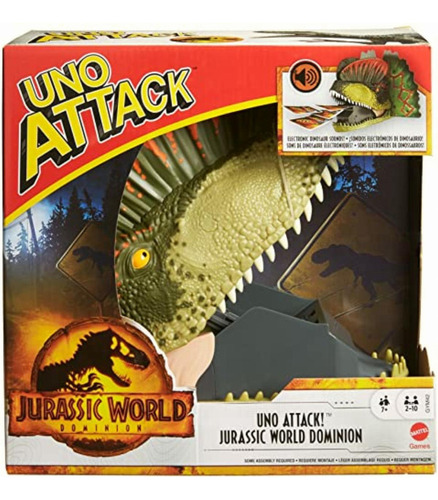 Uno Attack Jurassic World Dominion Card Game With Dinosaur