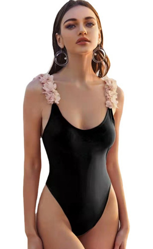 Traje De Baño De Bikini Con Correa De Flores Sexy Para Mujer