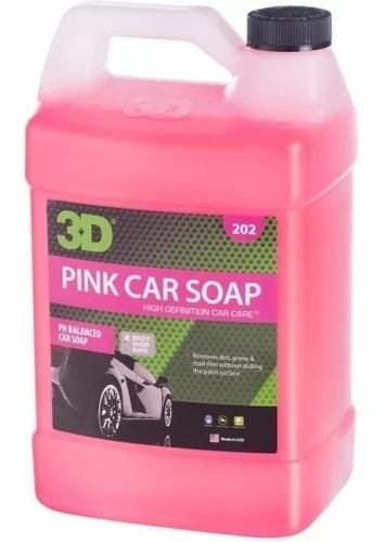 Imagen 1 de 8 de 3d Pink Car Soap Shampoo Concentrado Ph Neutro 4 Lts
