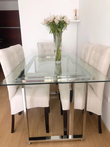Juego De Comedor Acero Inoxidable 6 Sillas