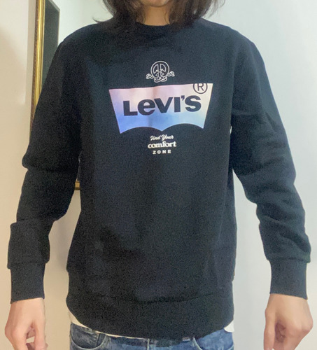 Buzo Levis Negro Talle S - Graphic Crew Sweatshirt Hombre
