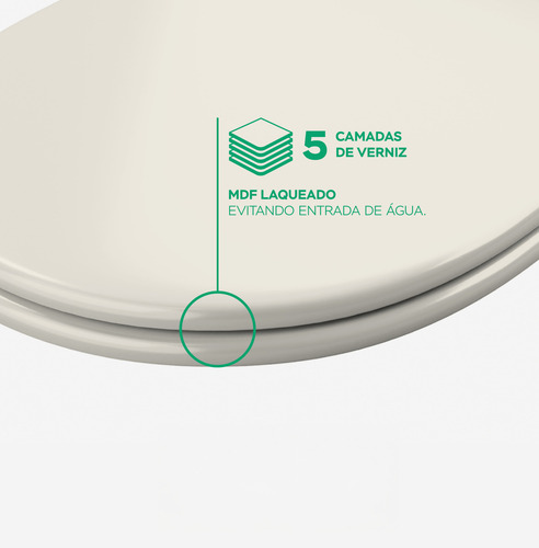 Assento Sanitário Deca Carrara Creme Mdf Sicmol